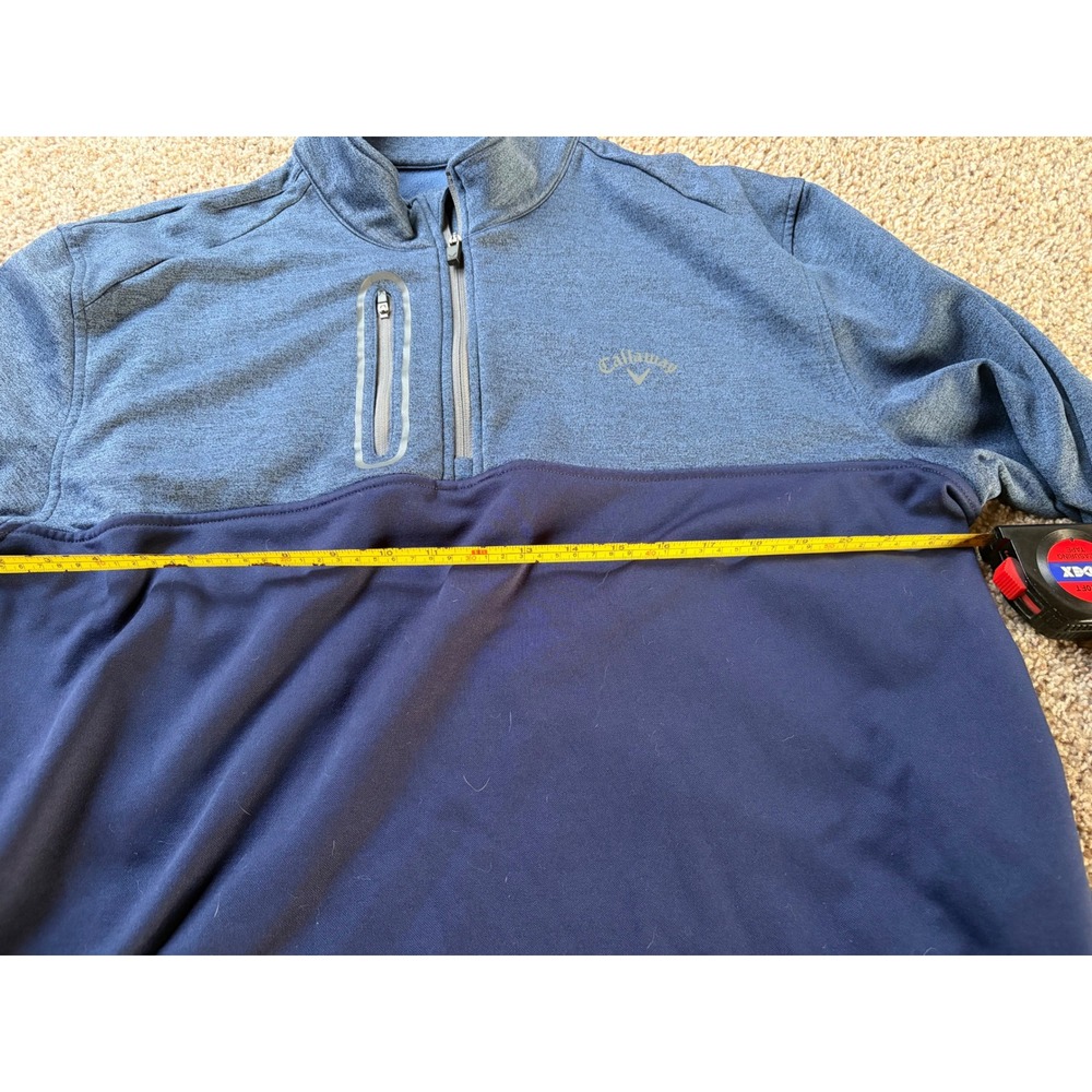 Callaway Mens XXL Quarter Zip Golf Pullover Blue Two Tone Heathered Sweater - Picture 5 of 6